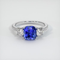 2.21 Ct. Blue Sapphire Ring, 18K White Gold 1