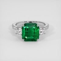 3.95 Ct. Emerald Ring, 18K White Gold 1
