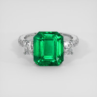 6.54 Ct. Emerald Ring, 18K White Gold 1