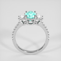 1.48 Ct. Greenish Blue Paraiba Tourmaline Ring, 18K White Gold 3