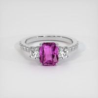2.04 Ct. Purplish Pink Sapphire Ring, 18K White Gold 1