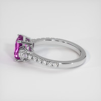 2.04 Ct. Purplish Pink Sapphire Ring, 18K White Gold 4
