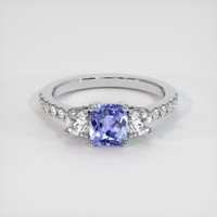 1.20 Ct. Bluish Purple Sapphire Ring, 18K White Gold 1