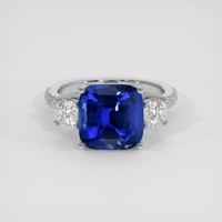 4.96 Ct. Blue Sapphire Ring, 18K White Gold 1