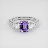1.76 Ct. Purple Sapphire Ring, 18K White Gold 1
