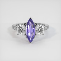 1.72 Ct. Purple Sapphire Ring, 18K White Gold 1