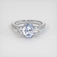 2.10 Ct. Blue Sapphire Ring, 18K White Gold 1