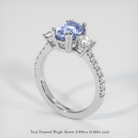 2.10 Ct. Blue Sapphire Ring, 18K White Gold 2