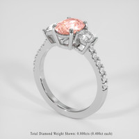 1.62 Ct. Padparadscha Sapphire Ring, 18K White Gold 2