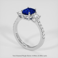 2.02 Ct. Blue Sapphire Ring, 18K White Gold 2