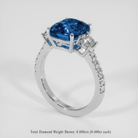 4.62 Ct. Blue Sapphire Ring, 18K White Gold 2