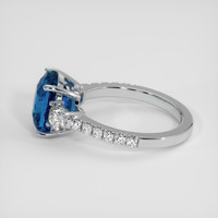 4.62 Ct. Blue Sapphire Ring, 18K White Gold 4