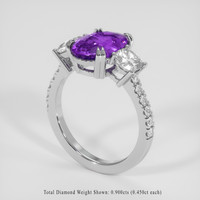 3.02 Ct. Purple Sapphire Ring, 18K White Gold 2