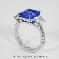 5.65 Ct. Blue Sapphire Ring, 18K White Gold 2