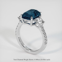 4.65 Ct. Greenish Blue Sapphire Ring, 18K White Gold 2