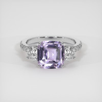3.02 Ct. Purple Sapphire Ring, 18K White Gold 1