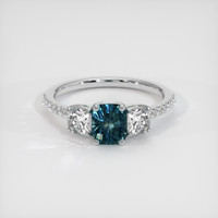 0.82 Ct. Sapphire Ring, 18K White Gold 1