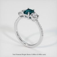 0.82 Ct. Sapphire Ring, 18K White Gold 2
