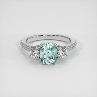 1.74 Ct. Sapphire Ring, 18K White Gold 1