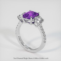 2.54 Ct. Purple Sapphire Ring, 18K White Gold 2