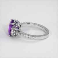 2.54 Ct. Purple Sapphire Ring, 18K White Gold 4