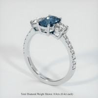 1.40 Ct. Sapphire Ring, 18K White Gold 2