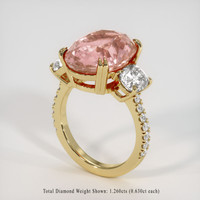 12.01 Ct. Padparadscha Sapphire Ring, 10K Yellow Gold 2