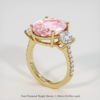 10.07 Ct. Pink Sapphire Ring, 14K Yellow Gold 2