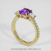 2.51 Ct. Purple Sapphire Ring, 14K Yellow Gold 2