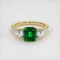 1.69 Ct. Emerald Ring, 18K Yellow Gold 1