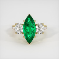 2.97 Ct. Emerald Ring, 18K Yellow Gold 1