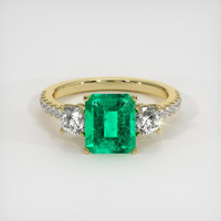1.68 Ct. Emerald Ring, 18K Yellow Gold 1