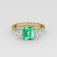 1.52 Ct. Emerald Ring, 18K Yellow Gold 1