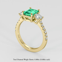 1.52 Ct. Emerald Ring, 18K Yellow Gold 2