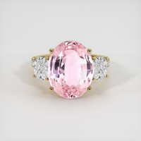 10.07 Ct. Pink Sapphire Ring, 18K Yellow Gold 1