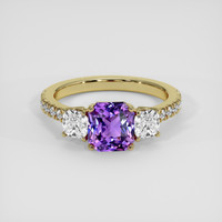 2.51 Ct. Purple Sapphire Ring, 18K Yellow Gold 1