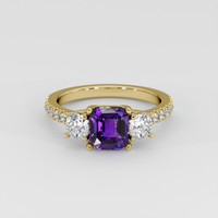 1.63 Ct. Purple Sapphire Ring, 18K Yellow Gold 1