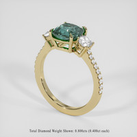 3.29 Ct. Bluish Green Sapphire Ring, 18K Yellow Gold 2