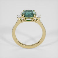 3.29 Ct. Bluish Green Sapphire Ring, 18K Yellow Gold 3