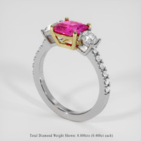 1.61 Ct. Pink Sapphire Ring, 14K Yellow & White 2
