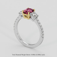 1.12 Ct. Padparadscha Sapphire Ring, 14K Yellow & White 2