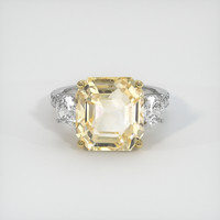 11.02 Ct. Yellow Sapphire Ring, 18K Yellow & White 1