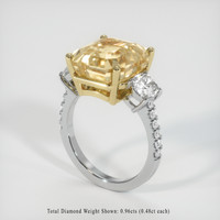 11.02 Ct. Yellow Sapphire Ring, 18K Yellow & White 2