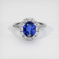 3.04 Ct. Blue Sapphire Ring, Platinum 950 1