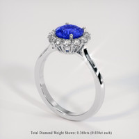 1.61 Ct. Blue Sapphire Ring, Platinum 950 2
