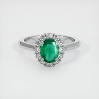 1.13 Ct. Emerald Ring, Platinum 950 1