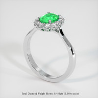 0.91 Ct. Emerald Ring, Platinum 950 2