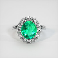 2.76 Ct. Emerald Ring, Platinum 950 1