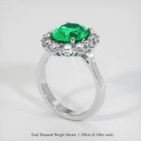 2.76 Ct. Emerald Ring, Platinum 950 2