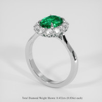 1.18 Ct. Emerald Ring, Platinum 950 2